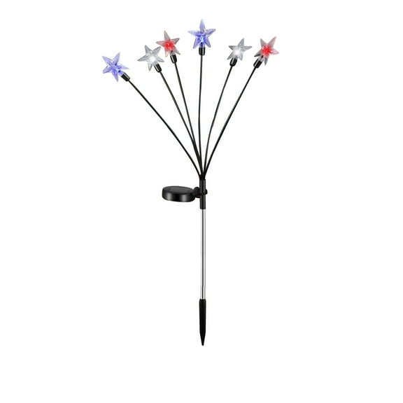 Elainilye Solar Star Ground Lights, Garden Pathway Decor, Patriotic Courtyard Night Illumination