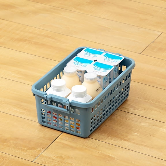 Elainilye Storage Basket, Small Plastic Multipurpose Bin, for Cabinet Pantry Organization Snacks Toys, Blue