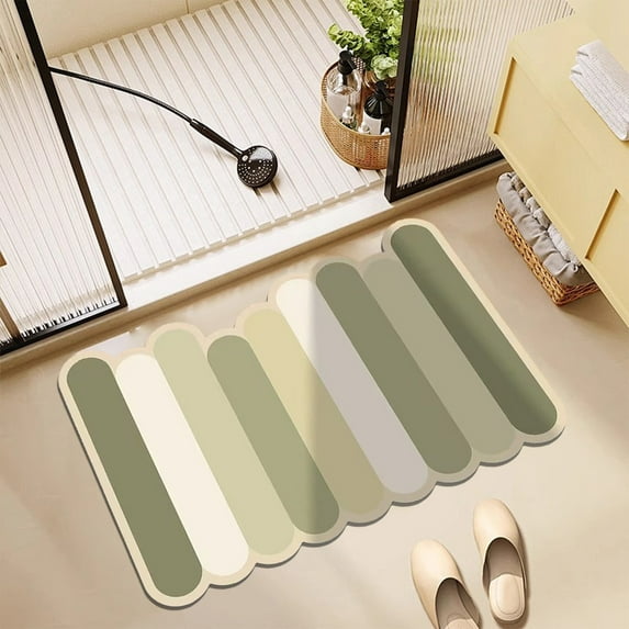 Elainilye Stripe Bath Rugs, Absorbent Bathroom Floor Mats, Non-Slip Shower Rugs with Rubber Backing, Washable Bathroom Rugs Mats for Bathtub Shower Room