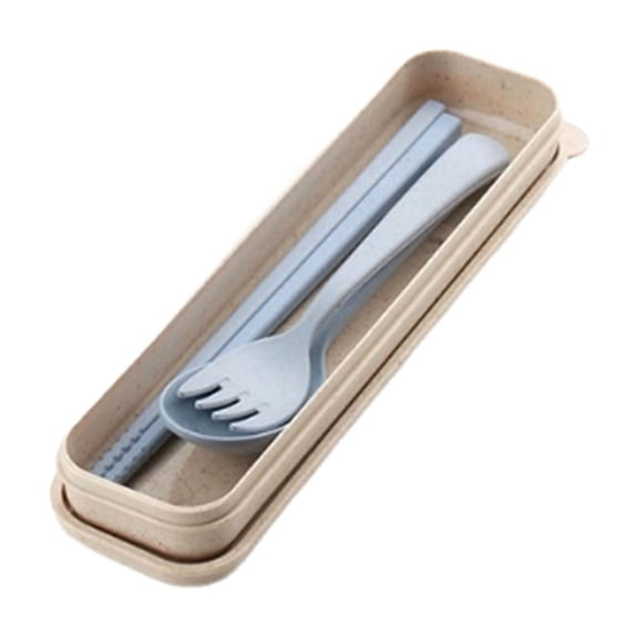 Elainilye Tableware Set, Spoon Chopsticks Fork Combo, 3pc Utensil Kit for Dining