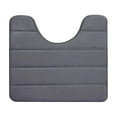 thumbnail image 1 of Elainilye Toilet Bowl Mat U-Shape, Non-Slip Velvet Fleece Bath Rug, Foam Bathroom Mat for Restroom Shower, Machine Washable, Dark Gray, 16x20 In, 1 of 7