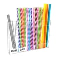 thumbnail image 1 of Uxgjfwu Clear Acrylic Straw Dispenser Holder - Countertop Storage Rack for Reusable Metal/Silicone Straws, 1 of 5