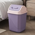 thumbnail image 1 of Eliaeconx Trash Can with Lid, 4.5 Gallon Square Office Bathroom Waste Bin - Plastic Garbage Container with Swing Top for Small Spaces, Purple, 1 of 6