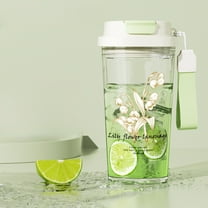 Elainilye Travel Coffee Cup, Double Wall 16oz Tumbler with Leakproof Straw - Gradient Color Thermal Insulated Drinkware for Car Office Hiking, Green