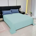thumbnail image 1 of Gallickan Twin Sheet, Solid Color Washed Cotton Blend Flat Bed Sheet Single Size for Dorm Teen Room Home Decor Soft Breathable Fabric 47x90 Inch​​, Green, 1 of 6