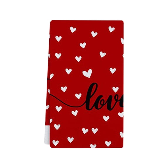 Elainilye Valentine's Day Kitchen Towel, Super Absorbent Fast Drying Tea Towel 24x16 Inch, for Cooking Baking Dishwashing, Decorative Kitchen Cloth and Holiday Gift