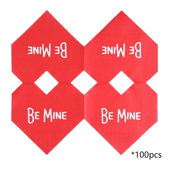 Elainilye Valentine's Day Paper Napkins, Disposable Patterns Napkins 5 Pack Totaling 100 Sheets for Festive Table Decor, Party Supplies and Holiday Dinner Entertainment