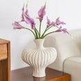 thumbnail image 1 of Elainilye Vase Decor, 8 Inch Faux Glossy Plastic Flower Arrangement Piece, Tabletop Centerpiece for Bookshelf Dried Botanicals Home Accent, White, 1 of 6
