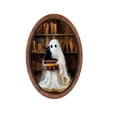 thumbnail image 1 of Elainilye Vintage Halloween Framed Wooden Print Spooky Ghost Picture Wall Hanging Decor for Living Room Bedroom Indoor Outdoor Home, 1 of 6