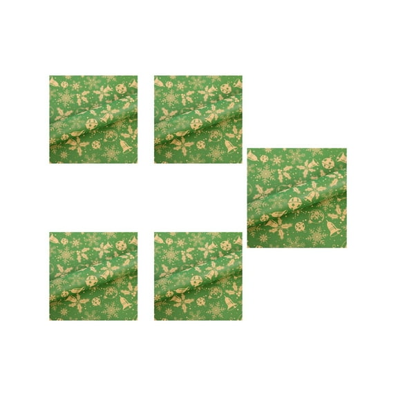 Elainilye Vintage Kraft Wrapping Paper, 5 Pack Christmas Gift Box Packaging with Printed Designs for Holiday Presents, DIY Decor, Retro Style, Recyclable Material