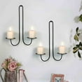 thumbnail image 1 of Elainilye Wall Candle Holders Metal Modern Hanging Candlesticks 2 Piece Set Rustic Wall Mount for Living Room Farm Cottage Fireplace Wedding Decor Home Decoration Wall Sconces, 1 of 8