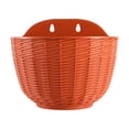thumbnail image 1 of Elainilye Wall Mounted Planter Plastic Half Round Rattan Texture Large Flower Pot for Garden Patio Balcony Indoor Decor, 1 of 6