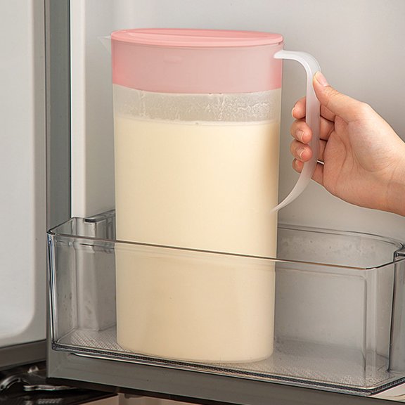 Elainilye Water Pitcher, 2.1QT Plastic Refrigerator Beverage Dispenser, Heat Resistant Cold Drink Container BPA Free, Pink