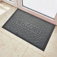 thumbnail image 1 of Elainilye Welcome Doormat, 3D Embossed Pattern Entrance Floor Mat, Non Slip Scratch Resistant Easy Clean Indoor Outdoor Decor, Gray, 1 of 6