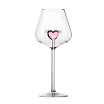 Elainilye Wine Glass Set with Rose Design Goblet for White Red Wine Gift Box Christmas Valentine's Day Party Dining