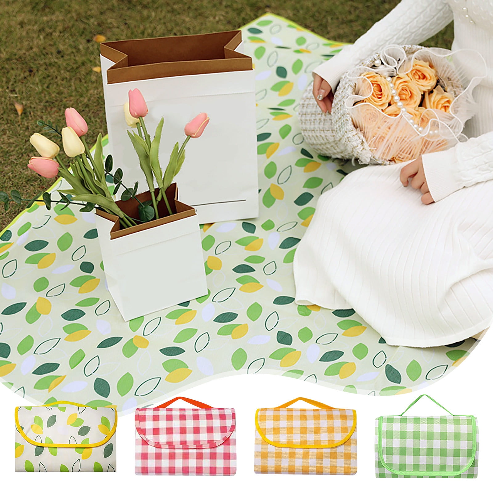 ElainilyeWaterproof Picnic Mat, Foldable Outdoor Blanket, Thickened ...