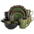 thumbnail image 1 of Elama Jade Waves 16 Piece Stoneware Dinnerware Set in Green, 1 of 2