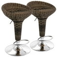 thumbnail image 1 of Elama 2 Piece Adjustable Rattan Barstool in Brown with Chrome Base, 1 of 9