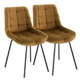 thumbnail image 1 of Elama 2 Piece Tufted Chair in Brown with Metal Legs, 1 of 3