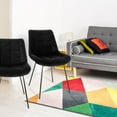 thumbnail image 1 of Elama 2 Piece Tufted Dining Chair in Black with Metal Legs, 1 of 10