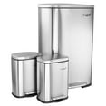 thumbnail image 1 of Elama 3 Piece 50 Liter and 5 Liter Stainless Steel Step Trash Bin Combo Set with Slow Close Mechanism, 1 of 5
