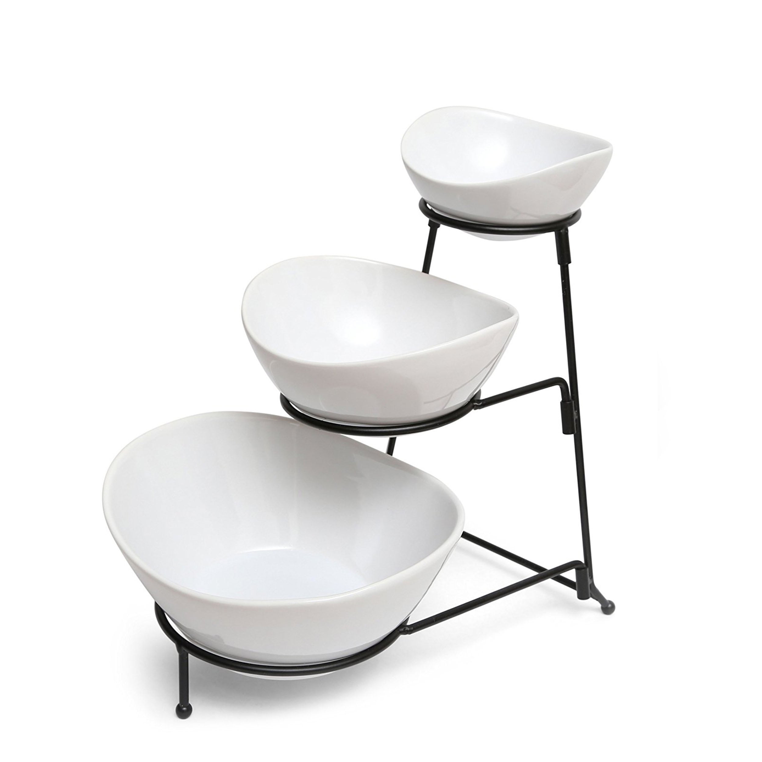 Elama 3 Tier Oval Bowl Porcelain Serveware Set