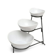 Elama 3 Tier Oval Bowl Porcelain Serveware Set