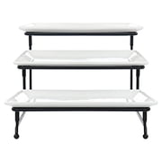 Elama 3 Tier Rectangular Plate Porcelain Serveware Set