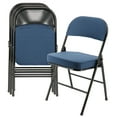 thumbnail image 1 of Elama 4 Piece Metal Folding Chair with 2.2 Inch Padded Seats in Dark Blue, 1 of 5