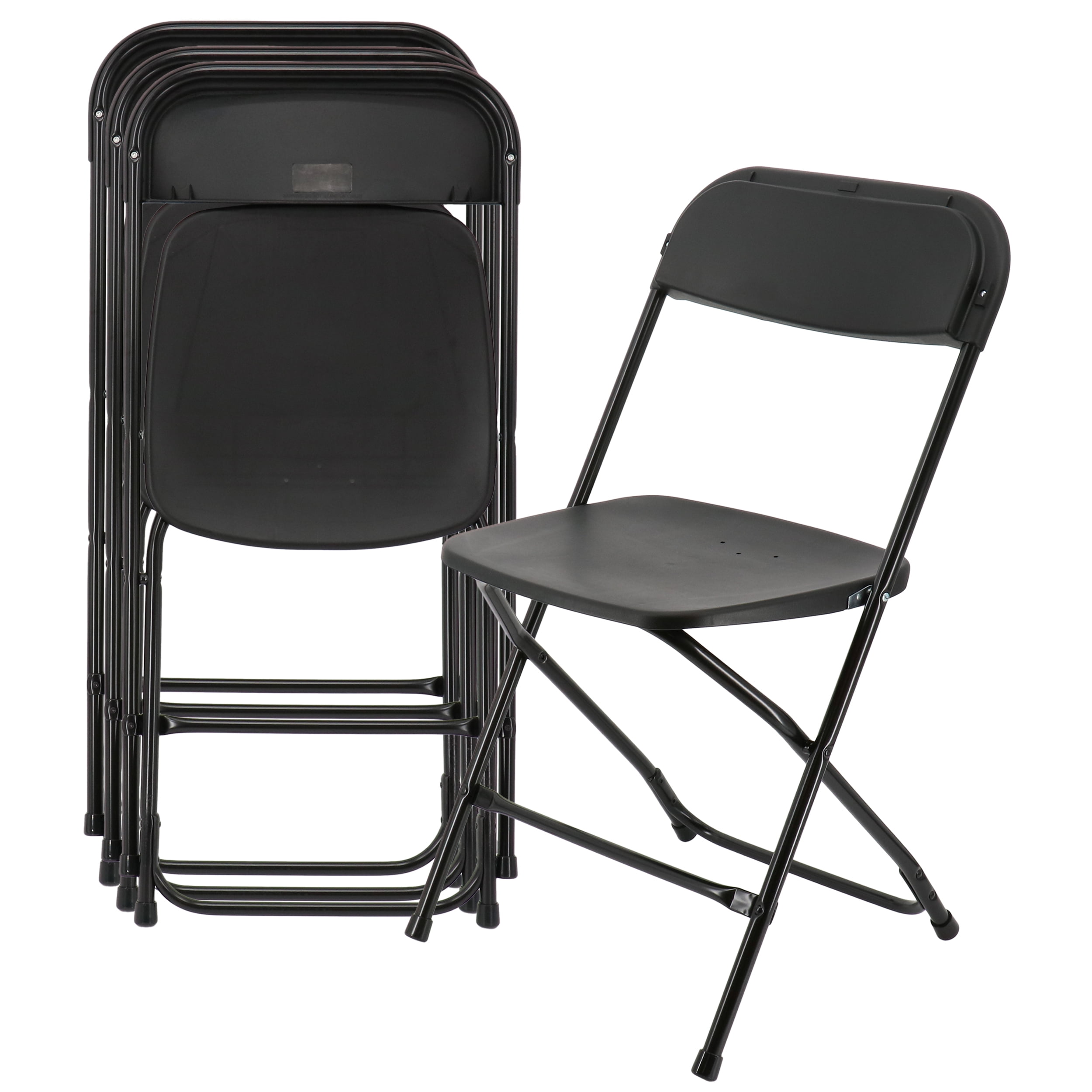Elama 4 Piece Plastic Folding Chair in Black - Walmart.com