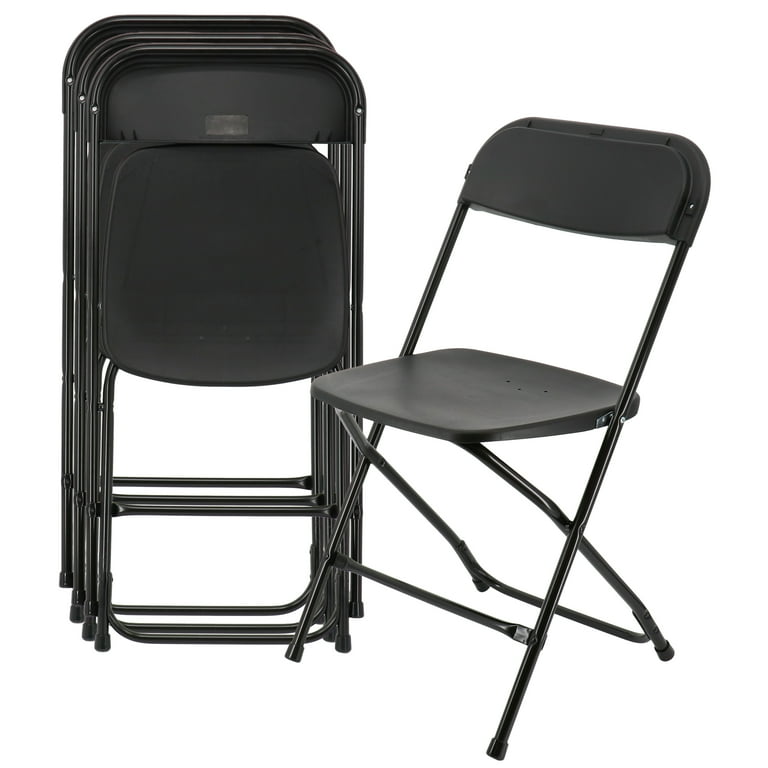 Elama 4 Piece Plastic Folding Chair in Black - Walmart.com