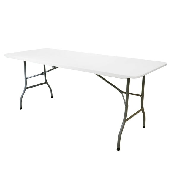 Elama 6 Foot Plastic Folding Dinner Table in White