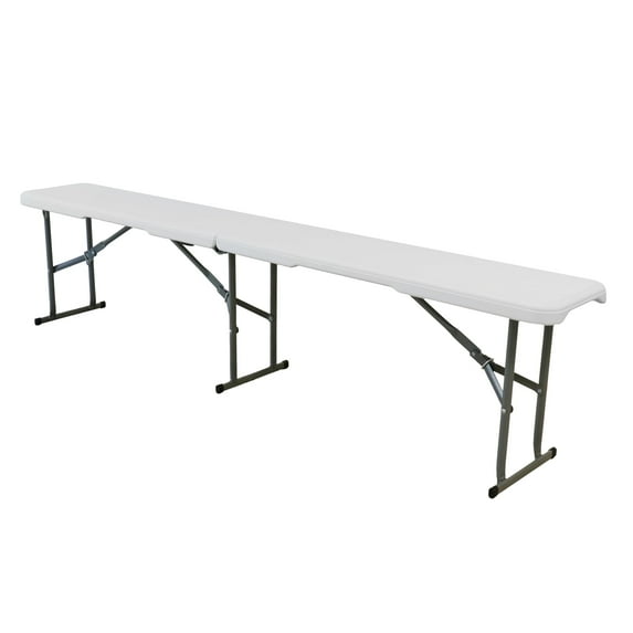 Elama 6 Foot Plastic Indoor/Outdoor Folding Bench in White