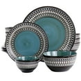 thumbnail image 1 of Elama Blue Sage 16 Piece Double Bowl Stoneware Dinnerware Set in Blue, 1 of 8