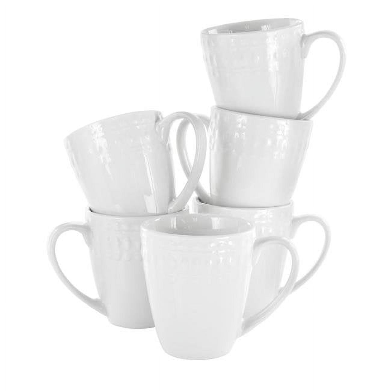 Elama Cara 6 Piece Porcelain Cup Set in White