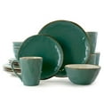 thumbnail image 1 of Elama Caribbean Tide 16 Piece Round Stoneware Dinnerware Set in Green, 1 of 9