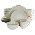 thumbnail image 1 of Elama Contessa 16 Piece Embossed Scalloped Stoneware Dinnerware Set in Ivory, 1 of 9