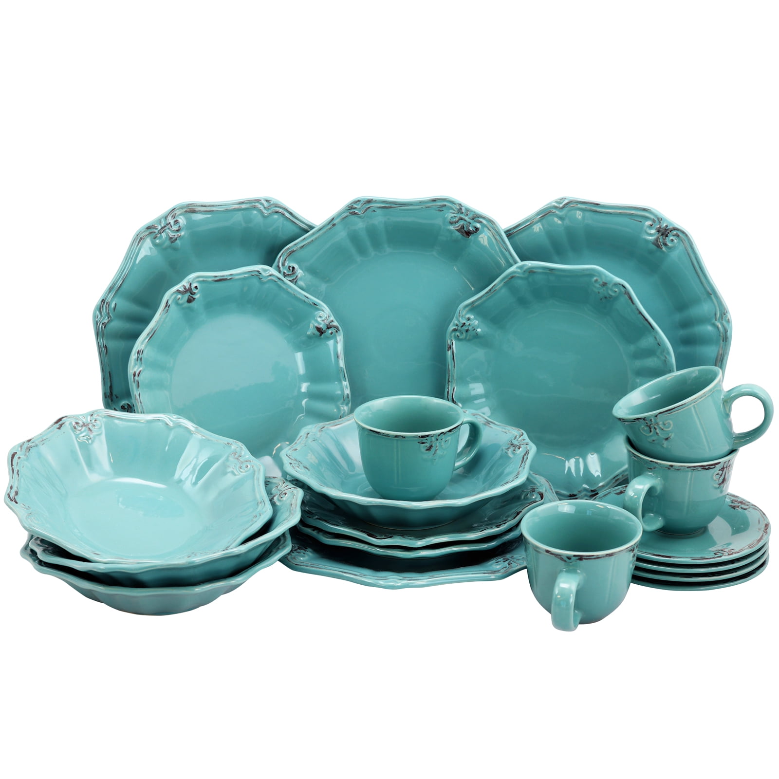 Modern Floral Ceramic 20-Piece Dinnerware Set for 4