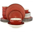 thumbnail image 1 of Elama Gia 24 Piece Stoneware Dinnerware Set in Red, 1 of 7