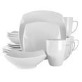 thumbnail image 1 of Elama Hayes 16 Piece Square Porcelain Dinnerware Set in White, 1 of 7