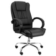thumbnail image 1 of Elama High Back Adjustable Faux Leather Office Chair in Black, 1 of 6