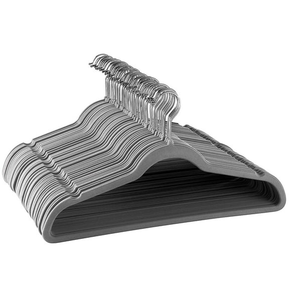 Elama Home Plastic Clothes Hanger Gray 50 Pack (936111893M)