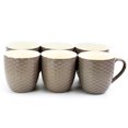 thumbnail image 1 of Elama Honeycomb 6 Piece 15 Ounce Round Stoneware Mugs in Deep Purple, 1 of 6