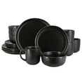 thumbnail image 1 of Elama Leo 16 Piece Stoneware Dinnerware Set In Black, 1 of 6