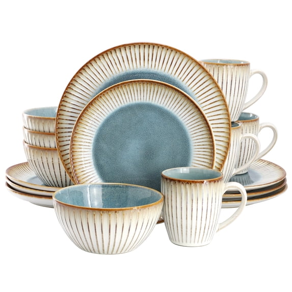 Elama Louann 16 Piece Stoneware Dinnerware Set