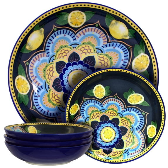 Elama Luna Di Limon 5 Piece Pasta Serving Bowl Set