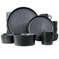 thumbnail image 1 of Elama Luxmatte Black 20 Piece Dinnerware Set, 1 of 8