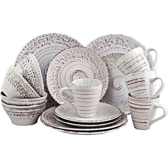 Elama Malibu Sands 16-Piece Dinnerware Set in Shell