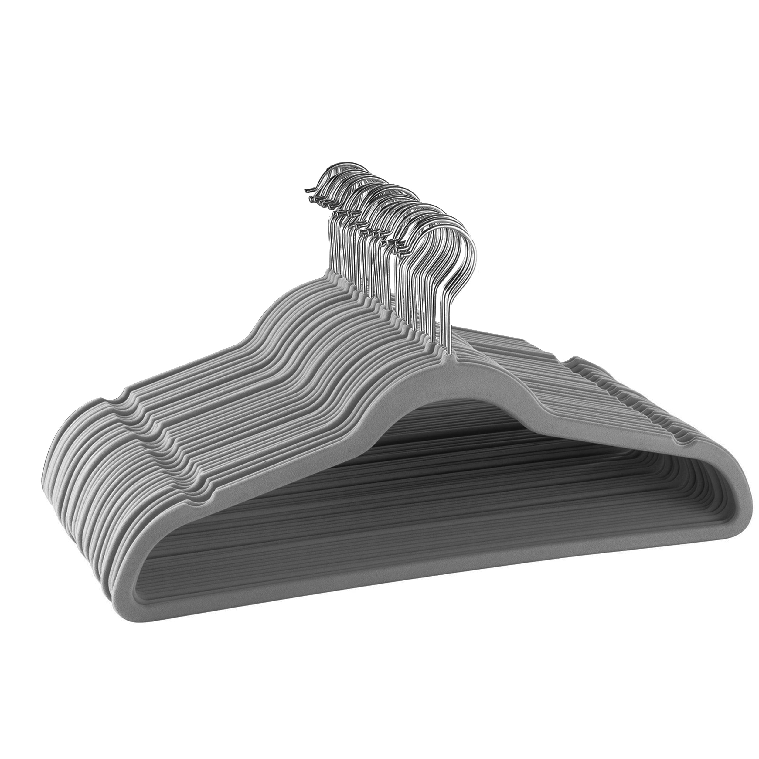 Elama Non Slip Velvet Clothing Hangers, 30 Pack, Gray