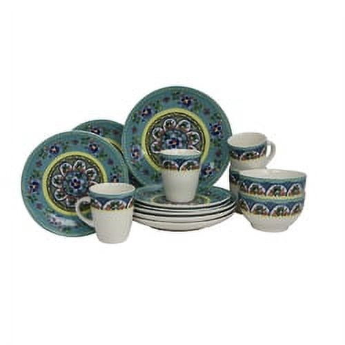 Elama Santa Fe Springs 16-Piece Stoneware Dinnerware Set